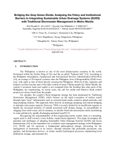 SUDS Integration in Metro Manila: Policy & Institutional Barriers Analysis