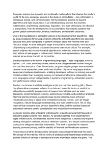 Computer Science: Foundations, AI, Cybersecurity, & Future Impact