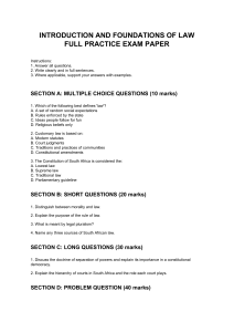 Foundations of Law Practice Exam | South African Legal Principles