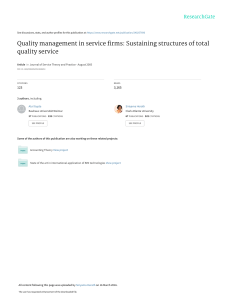 Quality Management in Service Firms: TQS Structures