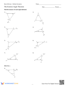 Exterior Angle Theorem Geometry Worksheet - Kuta Software