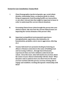 Format for Trauma Work Case Consultation: Clinical Guide