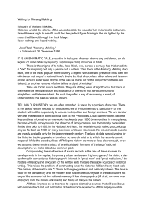 Folklore & History: Mariang Makiling Essay