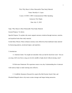 Music & Memory: Public Speaking Outline