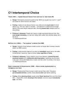 Intertemporal Choice: Present Bias & Commitment Devices