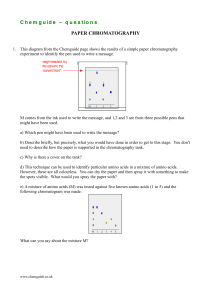 Paper Chromatography Questions - Chemguide Chemistry Worksheet