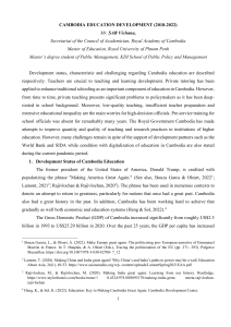 Cambodia Education Development (2018-2022): Status, Challenges & Reforms