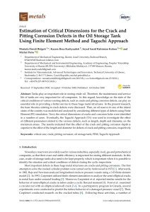 Crack & Corrosion Analysis in Oil Tanks: FEM & Taguchi