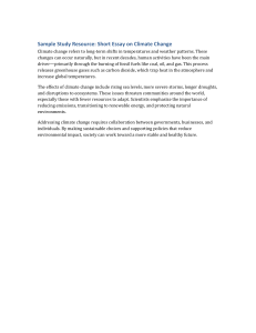 Climate Change Essay: Causes, Effects & Solutions