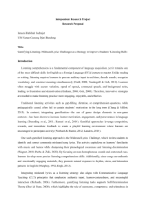 Gamifying Listening: Misheard Lyrics Challenges for EFL Students - Research Proposal