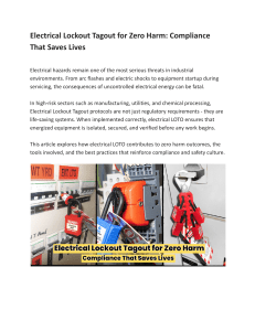 Electrical Lockout Tagout: Compliance & Safety