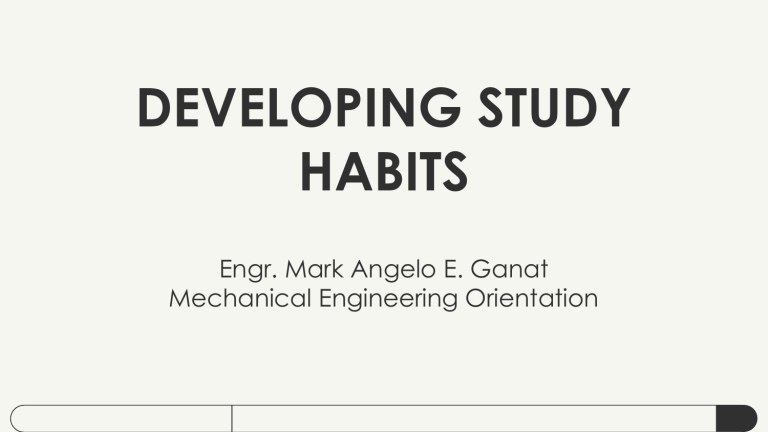 Developing Study Habits For Mechanical Engineering Students