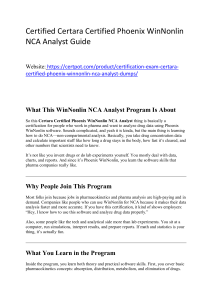Certified Certara Certified Phoenix WinNonlin NCA Analyst Preparation Guide Essential Study Resources