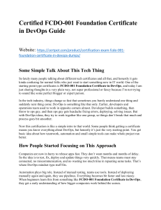 Certified FCDO-001 Foundation Certificate in DevOps Preparation Guide Essential Study Resources