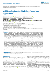 Grid Forming Inverter Modeling, Control, and Applications