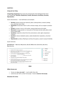 Living & Non-Living Things: Characteristics, Viruses, Species & Keys