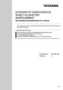 EtherNet/IP Configuration: Robot as Adapter Supplement