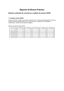 Informe del Sistema de Monitoreo de Prensa UFRO