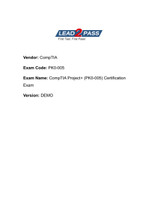 CompTIA Project+ PK0-005 Exam: Sample Questions