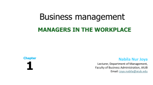 Managers in the Workplace: Business Management Fundamentals