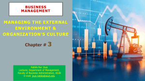 Managing External Environment & Org Culture - Business Management