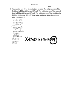 Percent Quiz: Discount & Tax Calculations