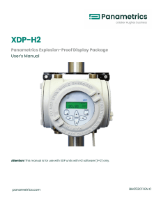 XDP-H2 Panametrics Explosion-Proof Display Package User Manual