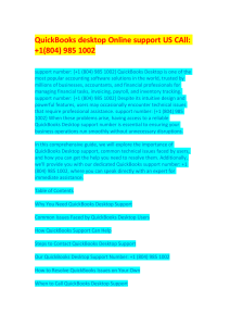 QuickBooks Desktop Support Guide: +1 (804) 985 1002