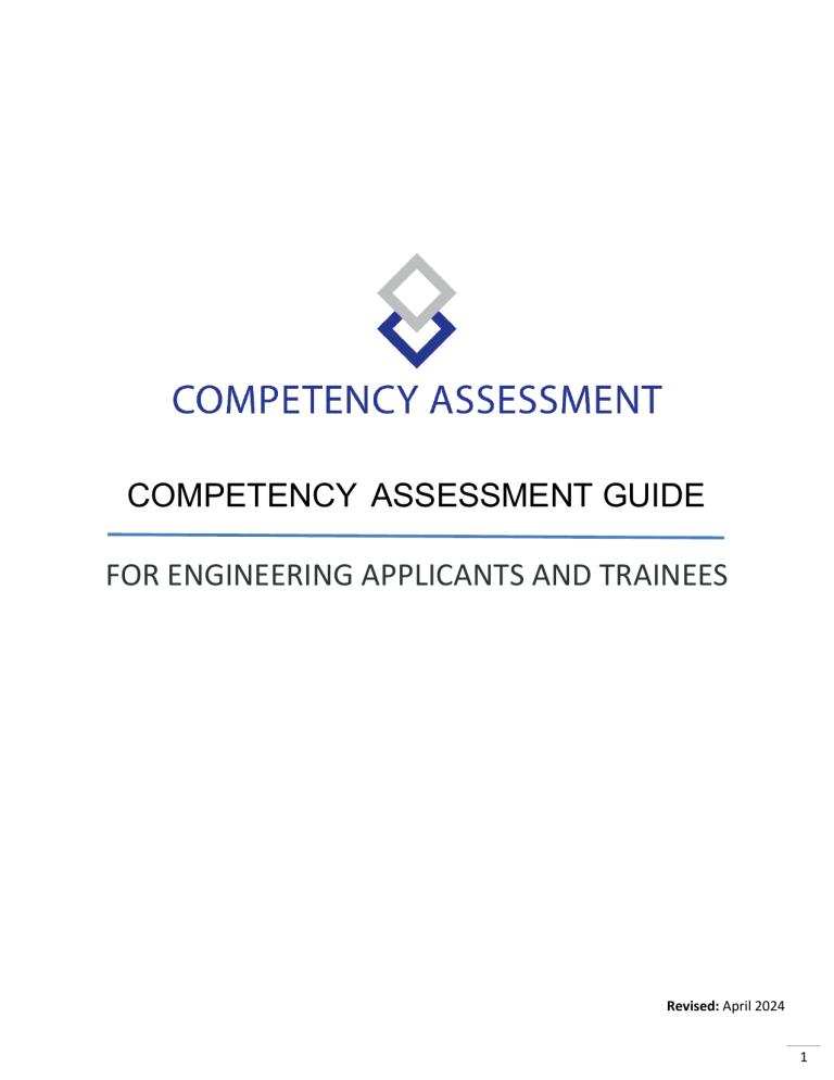 Engineering Competency Assessment Guide for Applicants & Trainees