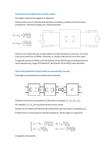 Coeficientes de reflexi&oacute;n de entrada y salida: Par&aacute;metros S