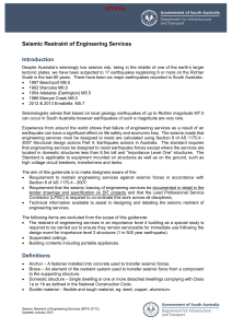 Seismic Restraint of Engineering Services: AS 1170.4 Guidelines (SA)