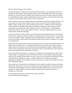 Climate Change & Human Health: Key Effects & Risks