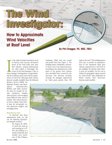 Wind Velocity Approximation for Roof Damage Assessment