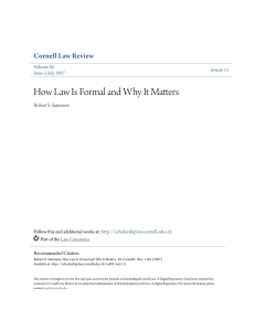 How Law Is Formal and Why It Matters - Cornell Law Review Article