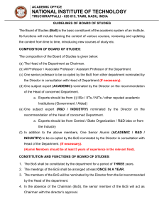 NIT Tiruchirappalli Board of Studies Guidelines | Academic Office