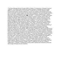 MSPs in Modern IT Infrastructure: Research Overview & Future Trends
