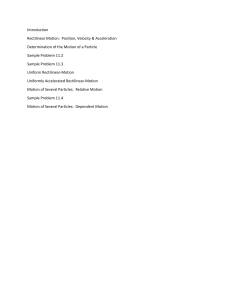 Kinematics Outline: Rectilinear & Curvilinear Motion