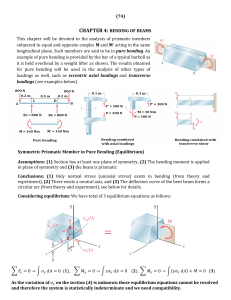 Bending of Beams: Pure Bending, Stress Analysis & Eccentric Loading