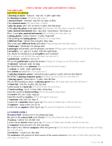 English Vocabulary & Grammar: Music & Arts (Unit 4 Student's File)