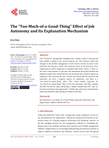 Job Autonomy: The 'Too-Much-of-a-Good-Thing' Effect