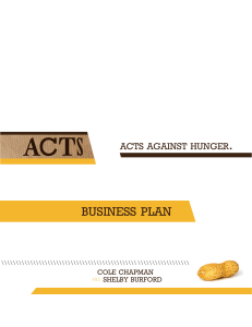 ACTS Peanut Butter Business Plan: Fighting Hunger