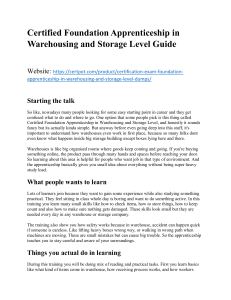 Certified Foundation Apprenticeship in Warehousing and Storage Level Preparation Guide Essential Study Resources