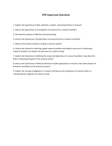 IPR Important Questions: Research Methodology & Ethics Study Guide