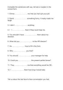 English Grammar Exercise: Say, Tell, Ask, Explain & Communication Practice