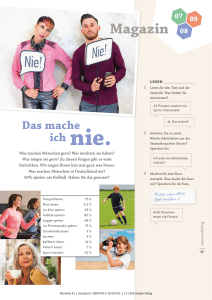 Deutsche Magazinseite: Gewohnheiten, Rezepte und Sprach&uuml;bungen