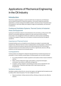 Mechanical Engineering in Oil Industry Applications