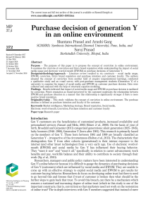 Gen Y Online Purchase Decisions: Social Media & Conviction