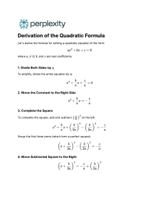 Quadratic Formula Derivation Guide