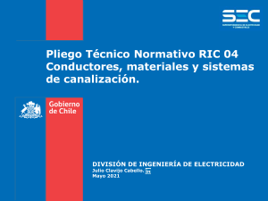 RIC 04: Conductores y Canalizaci&oacute;n - Documento T&eacute;cnico Normativo