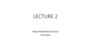 Index Properties of Soils: Lecture Notes